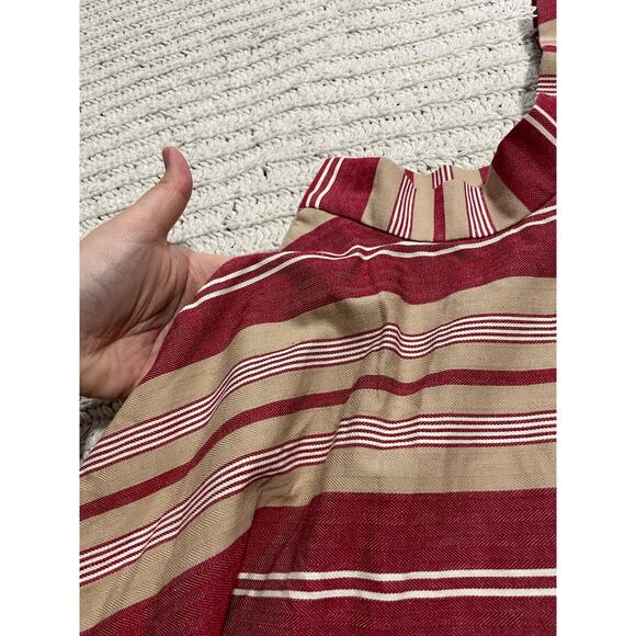 NWT Zara Woman Circle Skirt Knee Length Womens Sz Medium Pockets Stripes Red Tan - Picture 9 of 12